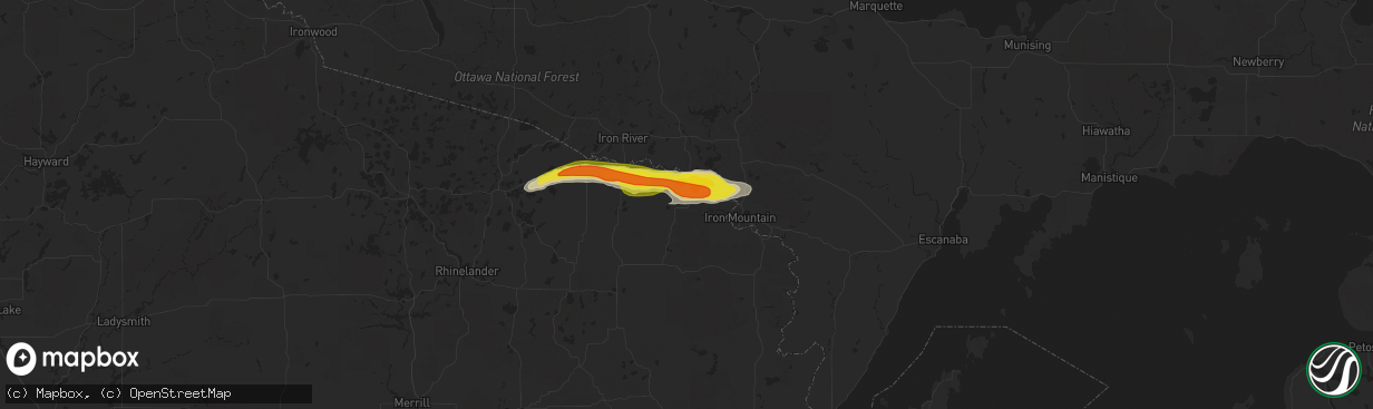 Hail map in Florence, WI on May 10, 2022