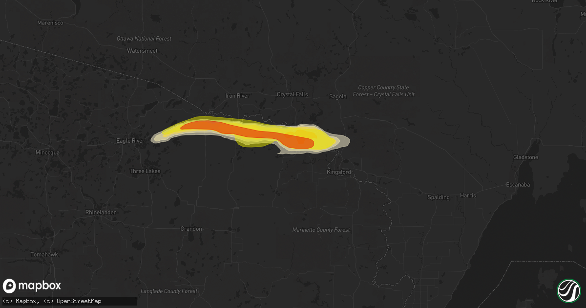 Hail map in Florence, WI on May 10, 2022