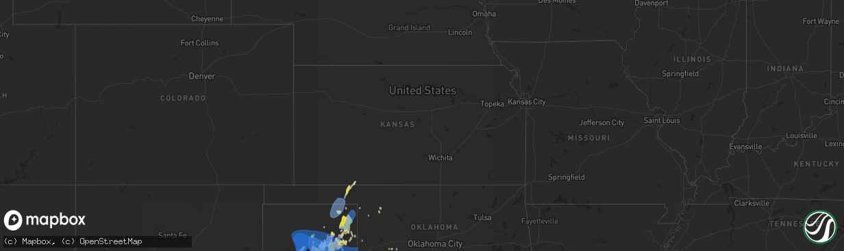 Hail map in Kansas on May 10, 2022