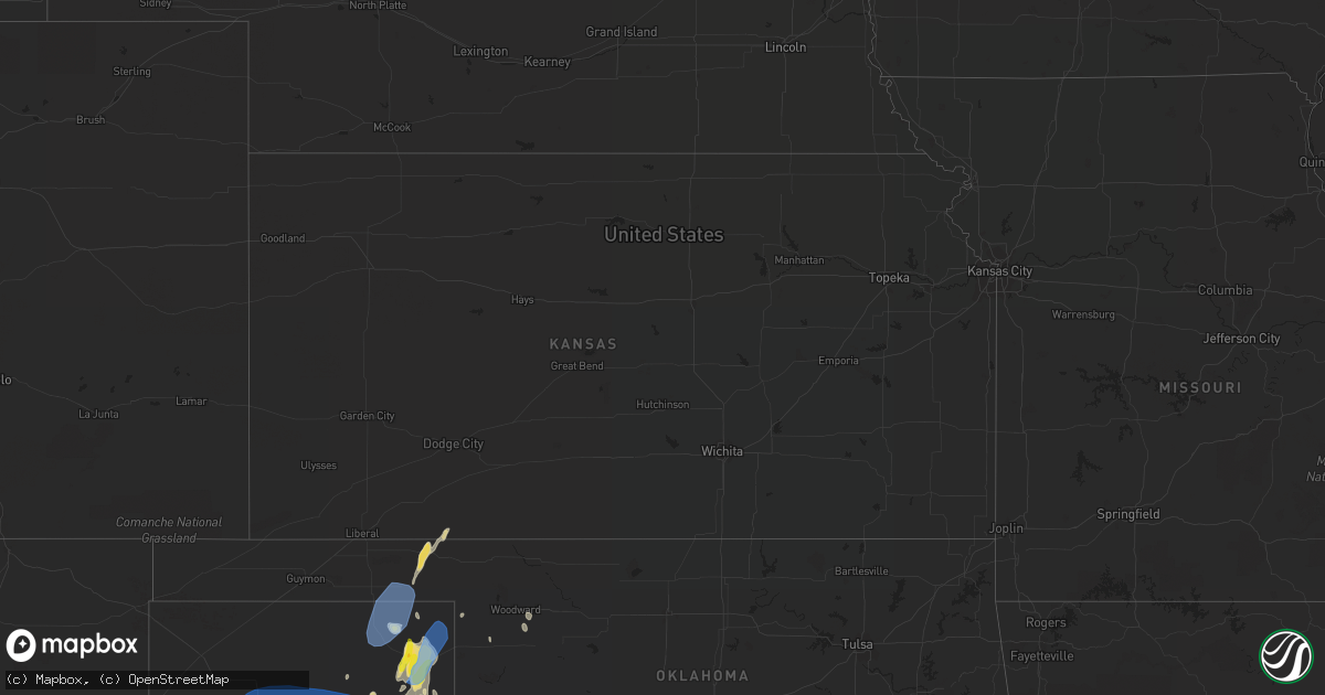 Hail map in Kansas on May 10, 2022