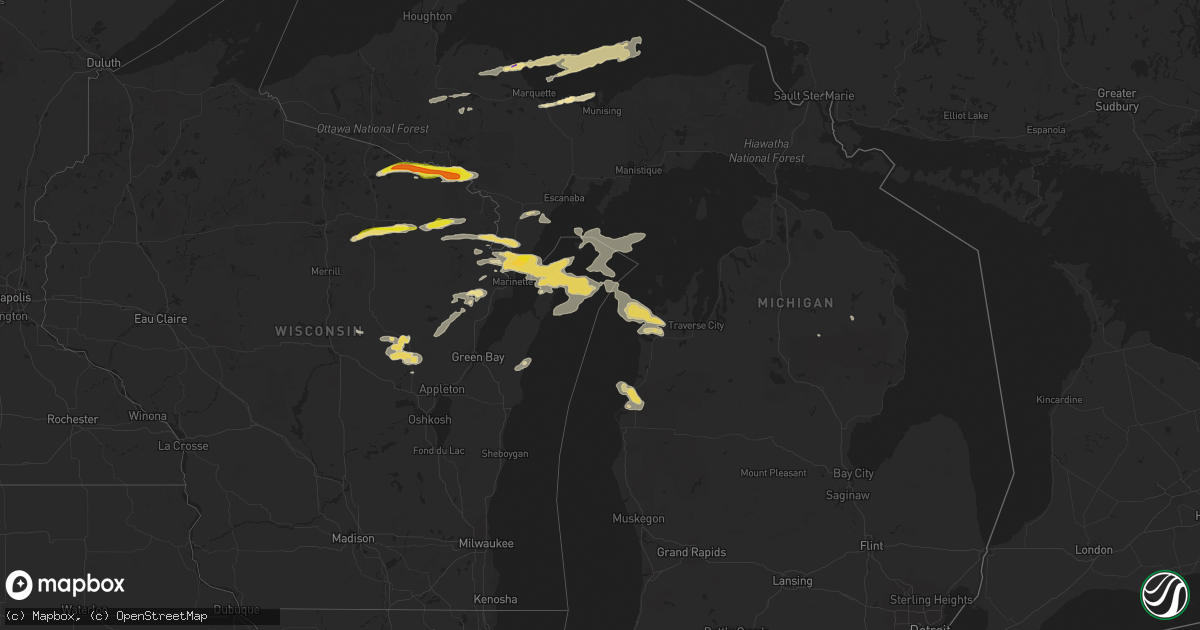 Hail map in Michigan on May 10, 2022