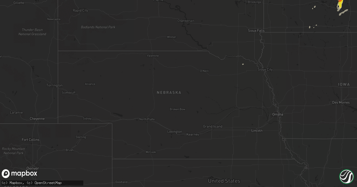 Hail map in Nebraska on May 10, 2022