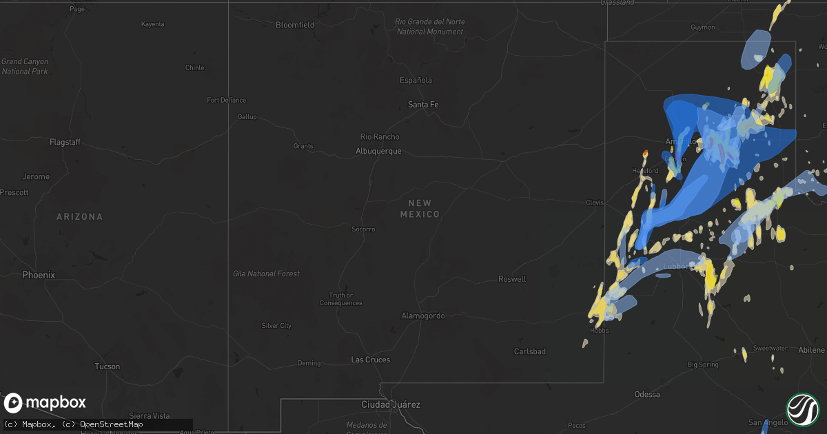 Hail map in New Mexico on May 10, 2022