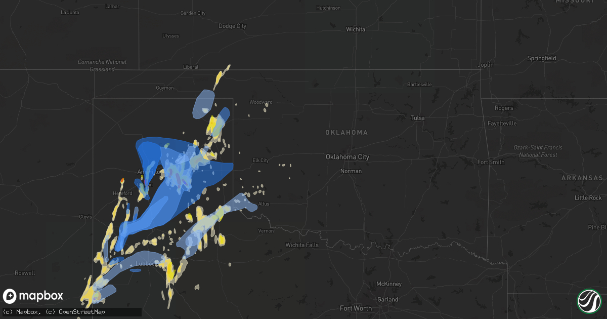 Hail map in Oklahoma on May 10, 2022
