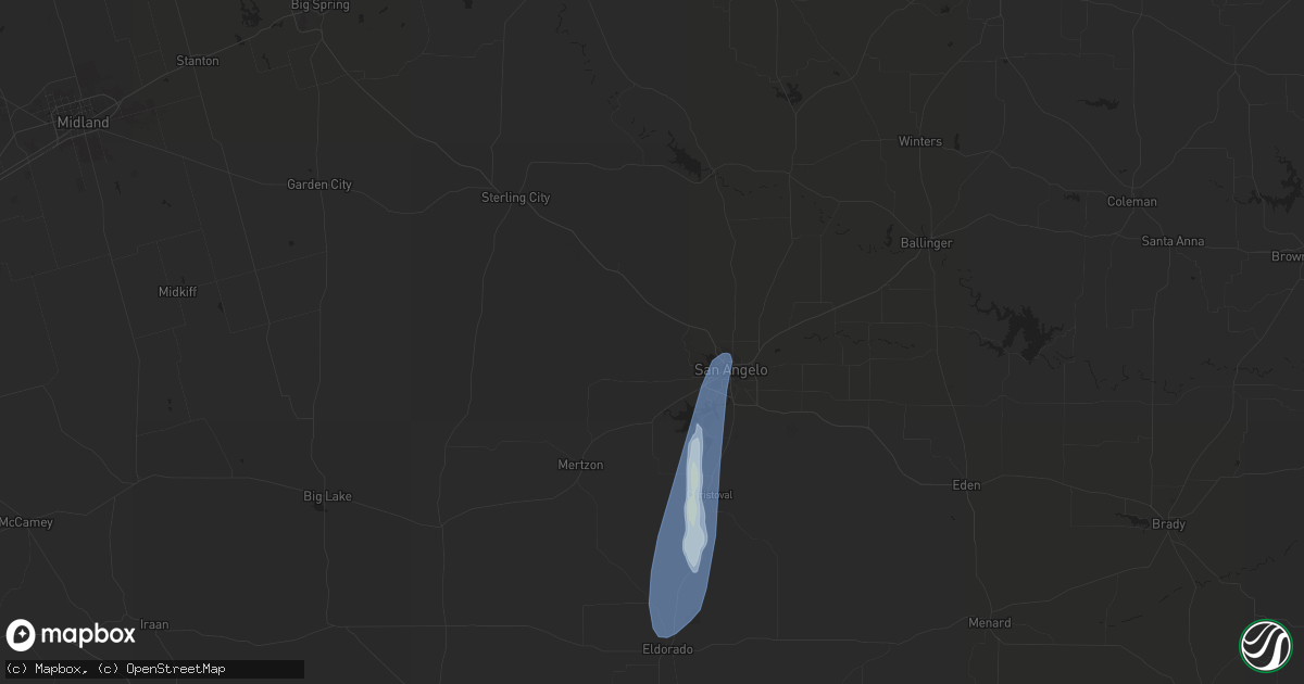 Hail map in San Angelo, TX on May 10, 2022