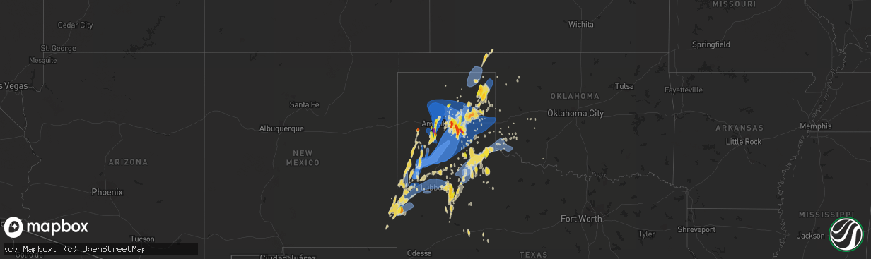 Hail map on May 10, 2022