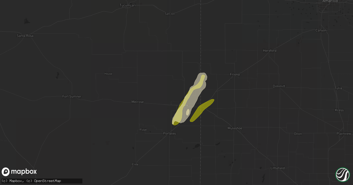 Hail map in Clovis, NM on May 10, 2023