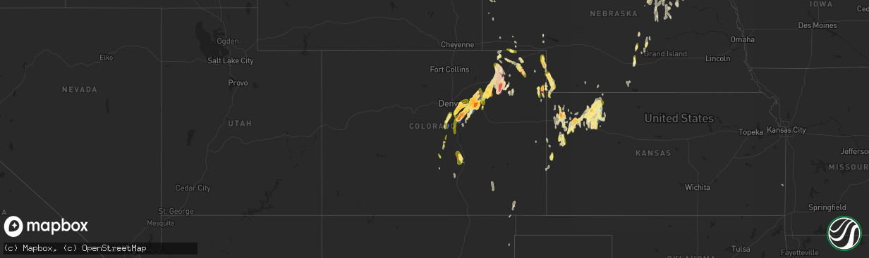 Hail map in Colorado on May 10, 2023