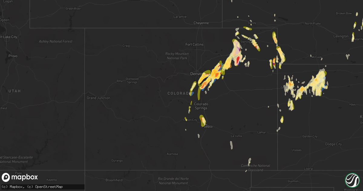 Hail map in Colorado on May 10, 2023