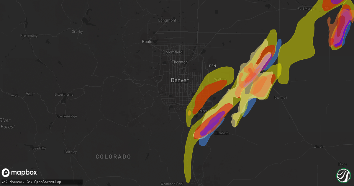 Hail map in Englewood, CO on May 10, 2023