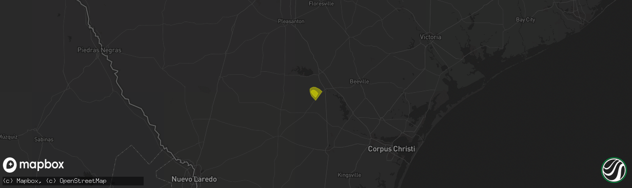 Hail map in George West, TX on May 10, 2023