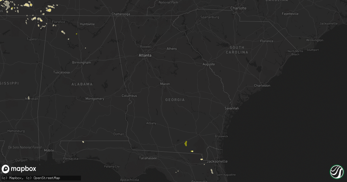 Hail map in Georgia on May 10, 2023