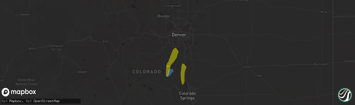 Hail map in Louviers, CO on May 10, 2023