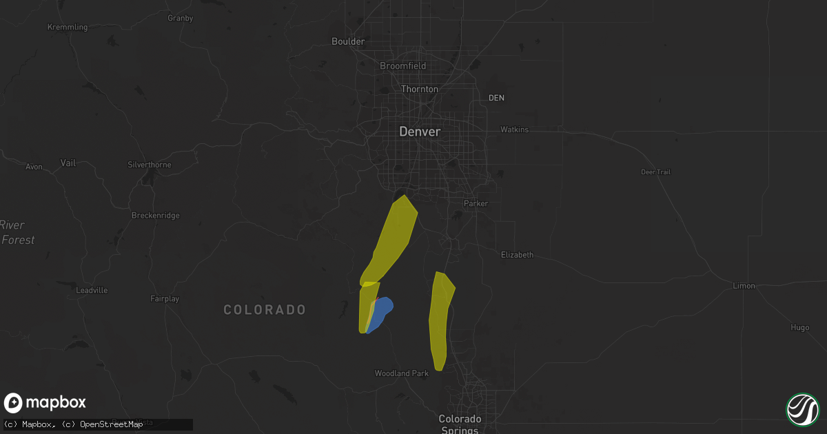 Hail map in Louviers, CO on May 10, 2023