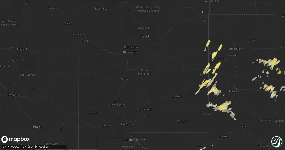 Hail map in New Mexico on May 10, 2023