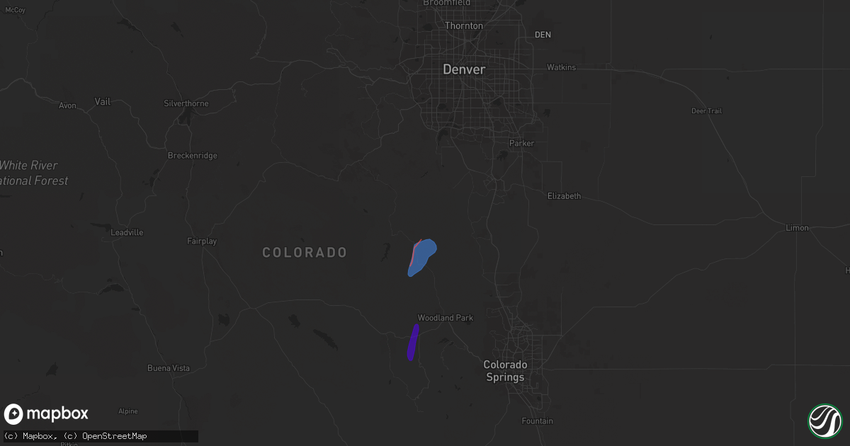 Hail map in Sedalia, CO on May 10, 2023