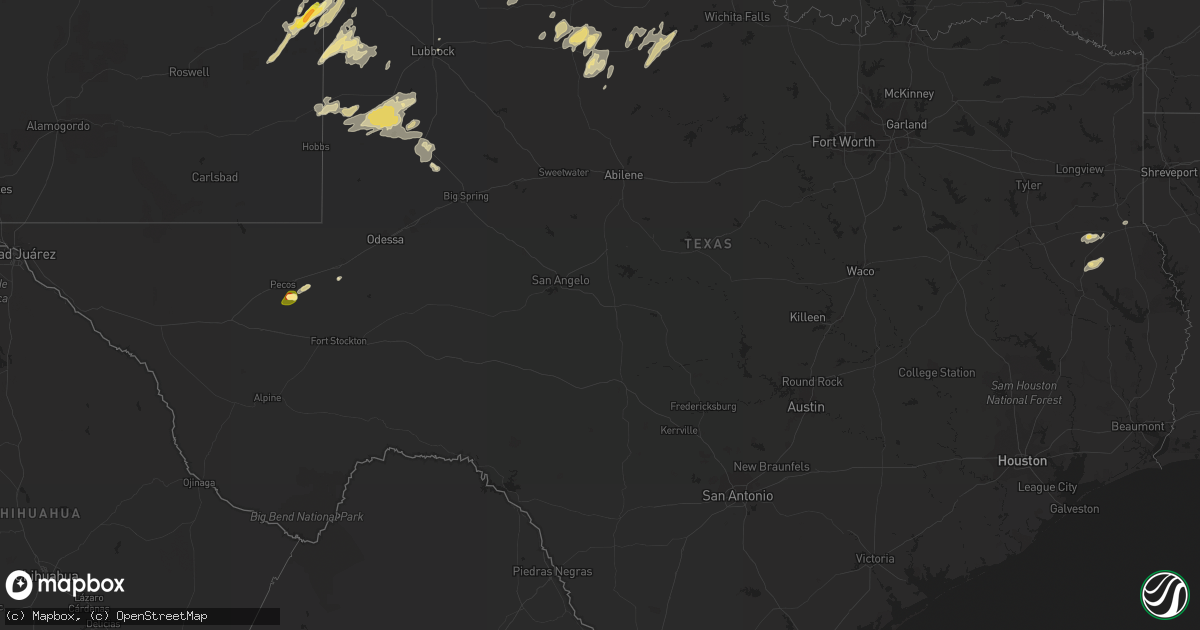Hail map in Texas on May 10, 2023