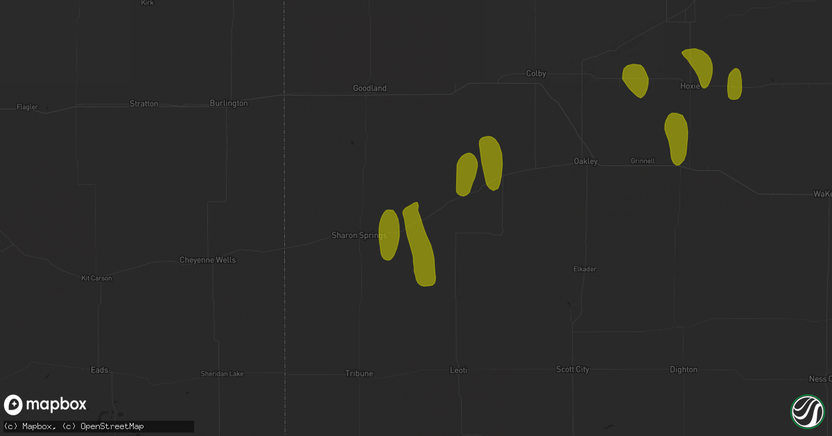 Hail map in Wallace, KS on May 10, 2023