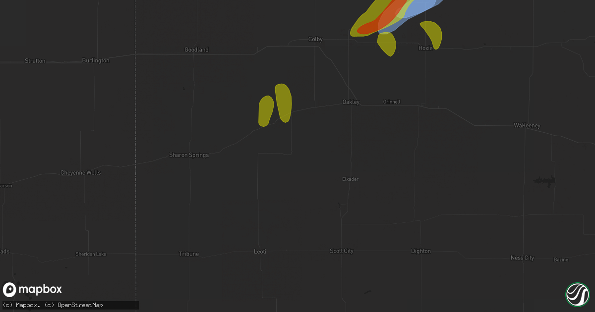 Hail map in Winona, KS on May 10, 2023