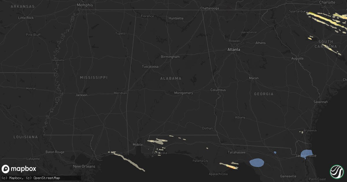 Hail map in Alabama on May 10, 2024