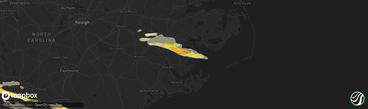 Hail map in Aurora, NC on May 10, 2024