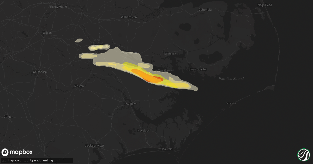 Hail map in Aurora, NC on May 10, 2024