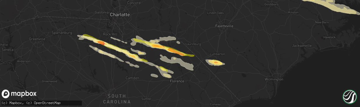 Hail map in Bennettsville, SC on May 10, 2024