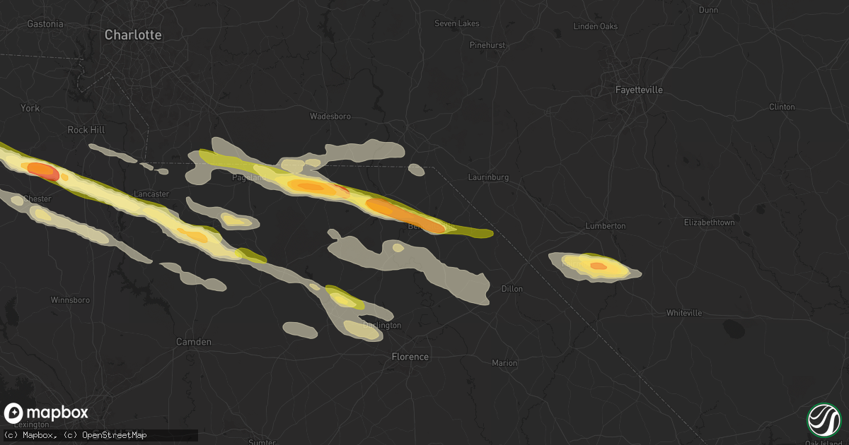 Hail map in Bennettsville, SC on May 10, 2024