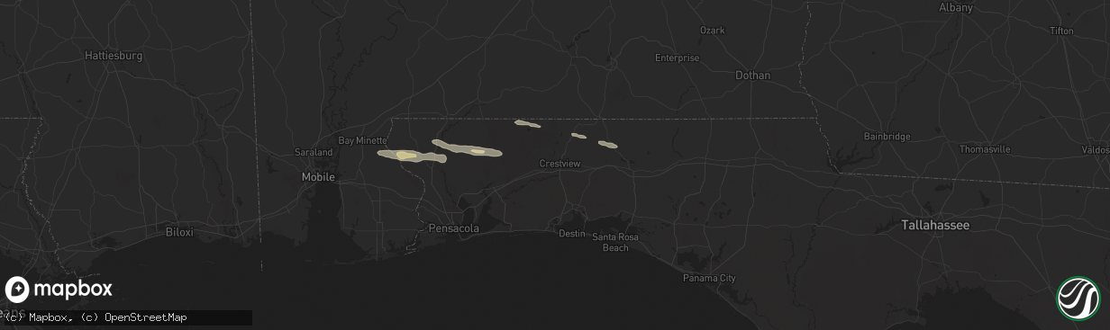 Hail map in Crestview, FL on May 10, 2024