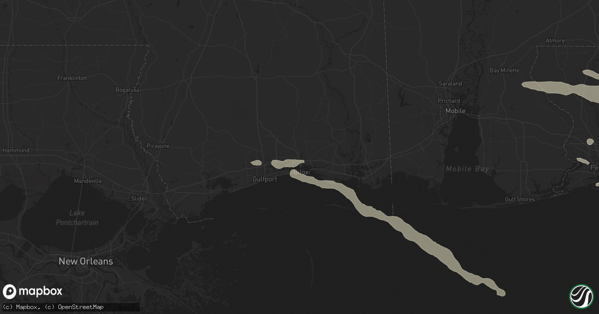 Hail map in Diberville, MS on May 10, 2024