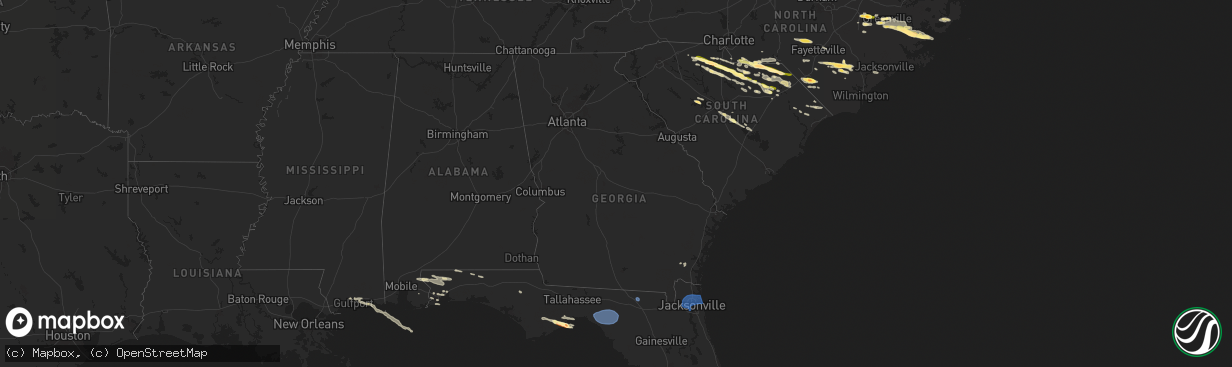 Hail map in Georgia on May 10, 2024