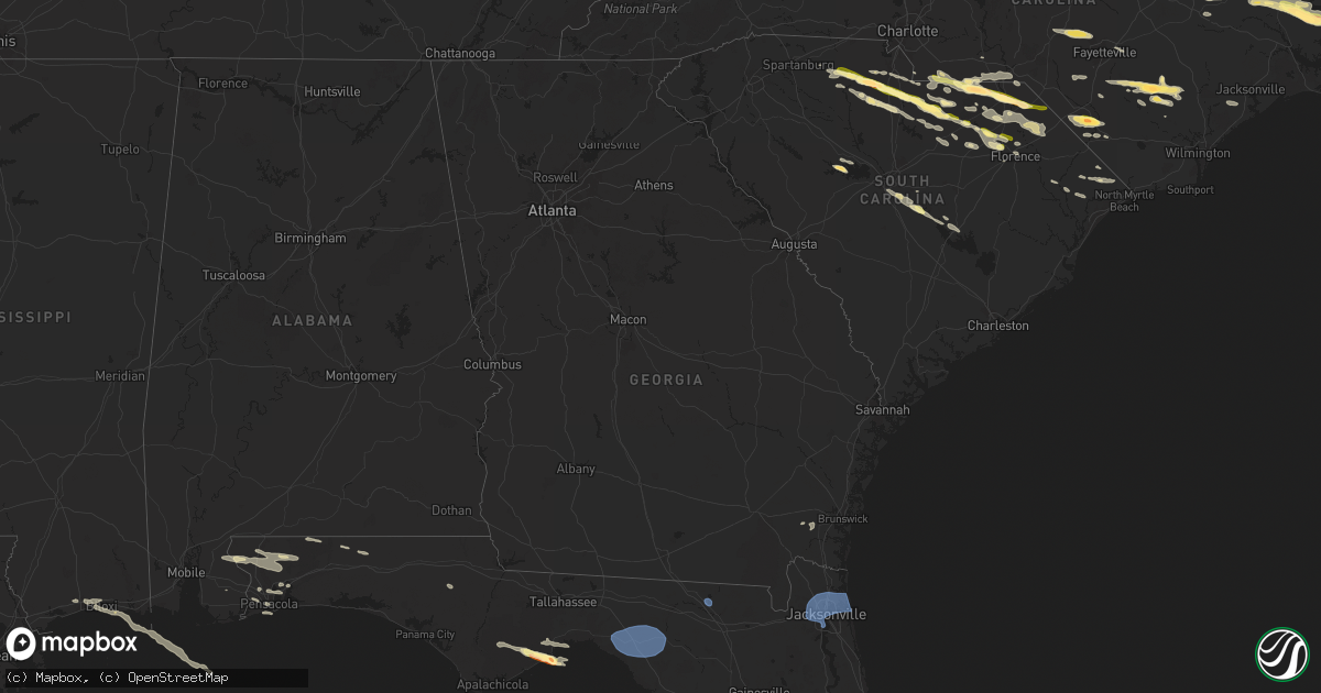 Hail map in Georgia on May 10, 2024