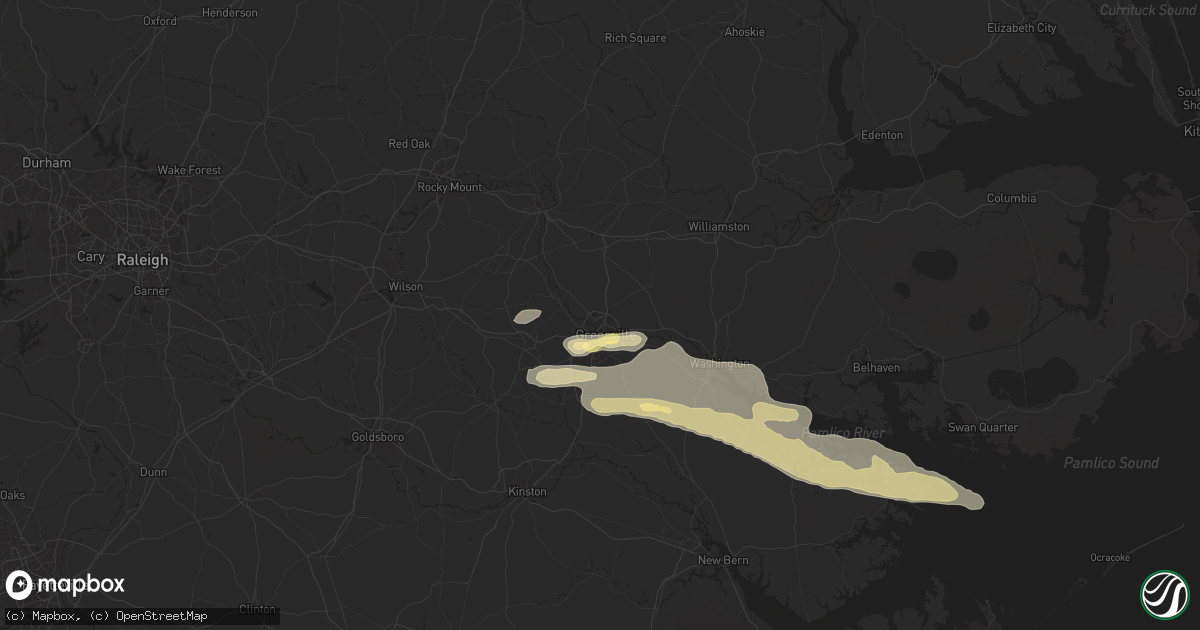 Hail map in Greenville, NC on May 10, 2024