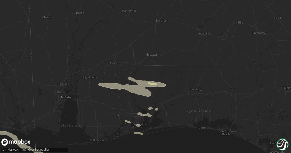 Hail map in Jay, FL on May 10, 2024