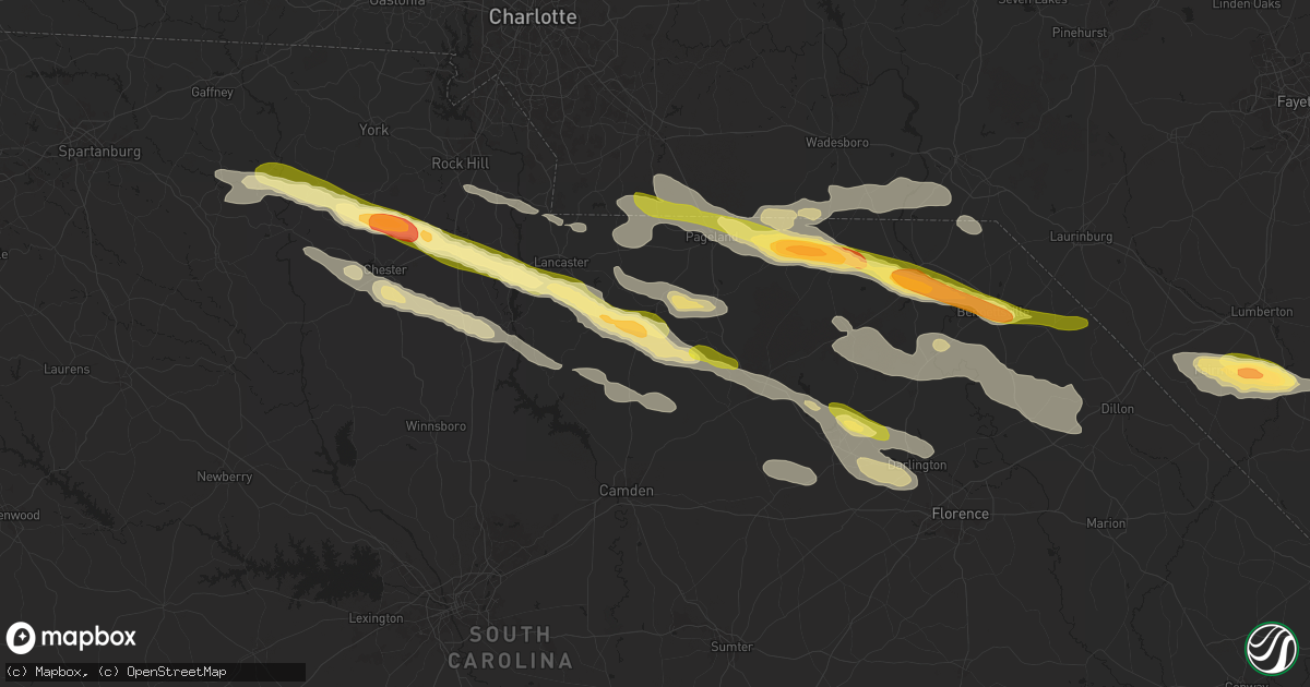 Hail map in Kershaw, SC on May 10, 2024