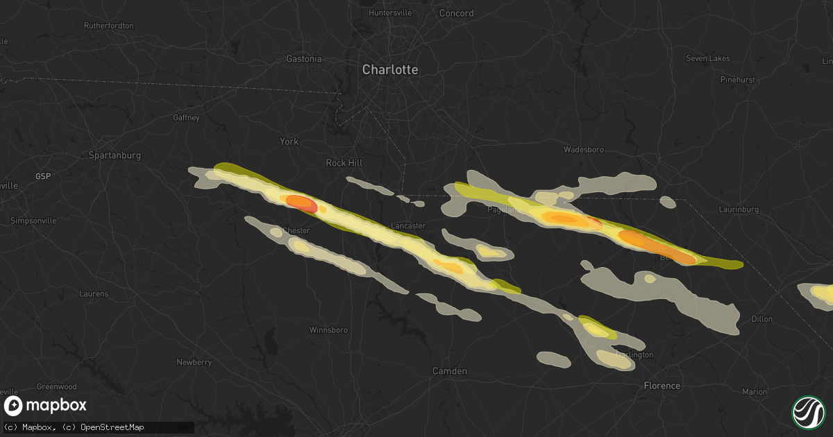 Hail map in Lancaster, SC on May 10, 2024
