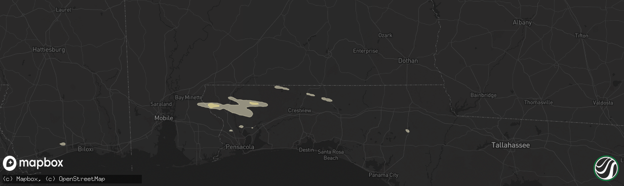 Hail map in Laurel Hill, FL on May 10, 2024