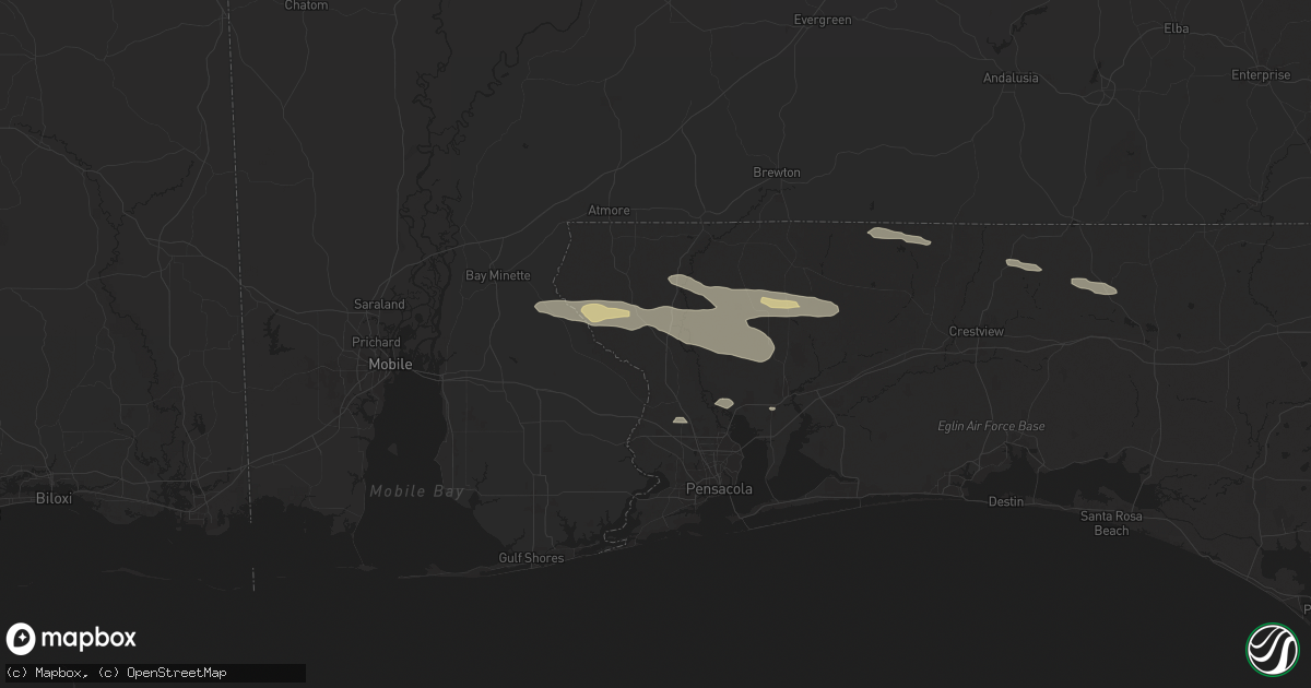 Hail map in Molino, FL on May 10, 2024