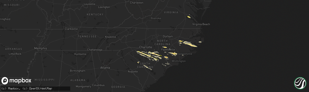 Hail map in North Carolina on May 10, 2024