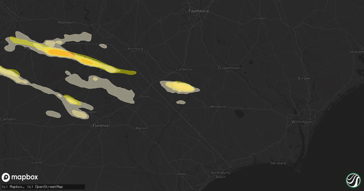 Hail map in Orrum, NC on May 10, 2024