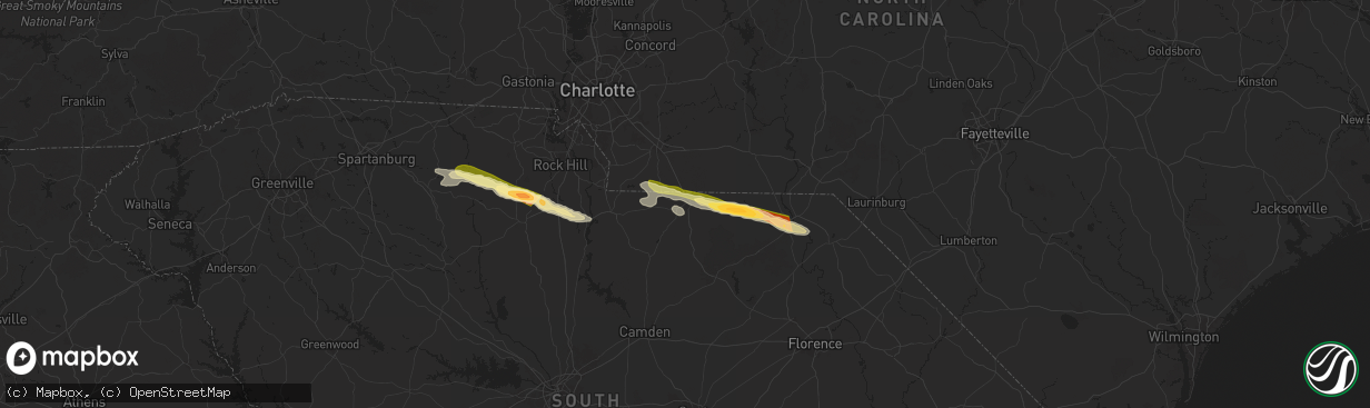 Hail map in Pageland, SC on May 10, 2024