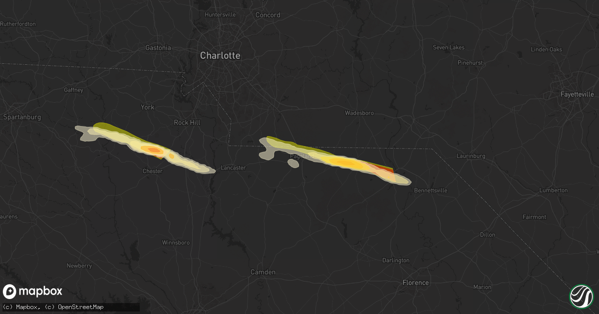 Hail map in Pageland, SC on May 10, 2024