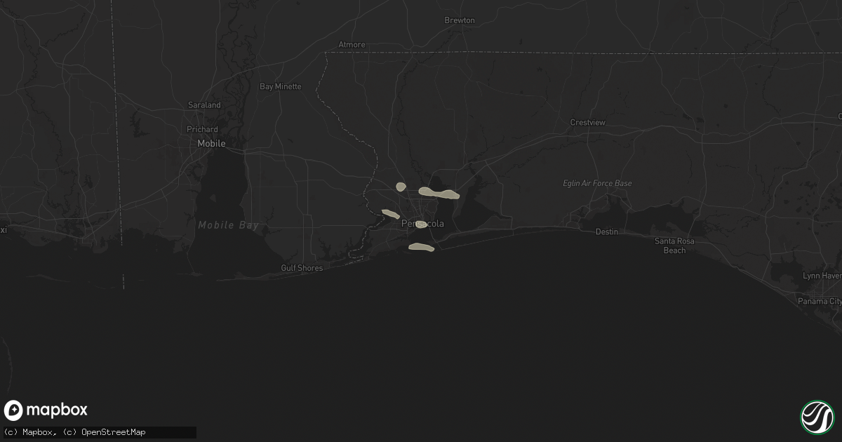 Hail map in Pensacola, FL on May 10, 2024