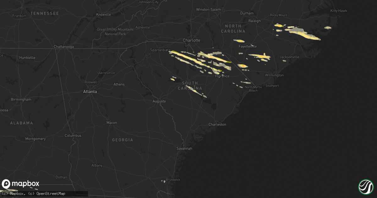 Hail map in South Carolina on May 10, 2024