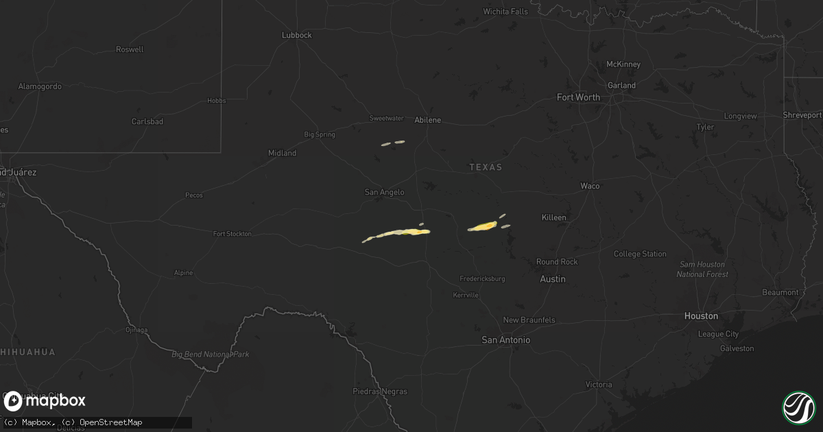 Hail map in Texas on May 10, 2024