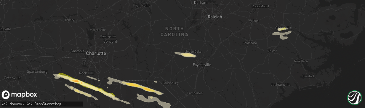 Hail map in Vass, NC on May 10, 2024