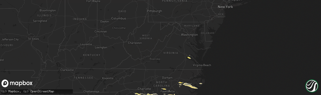 Hail map in Virginia on May 10, 2024