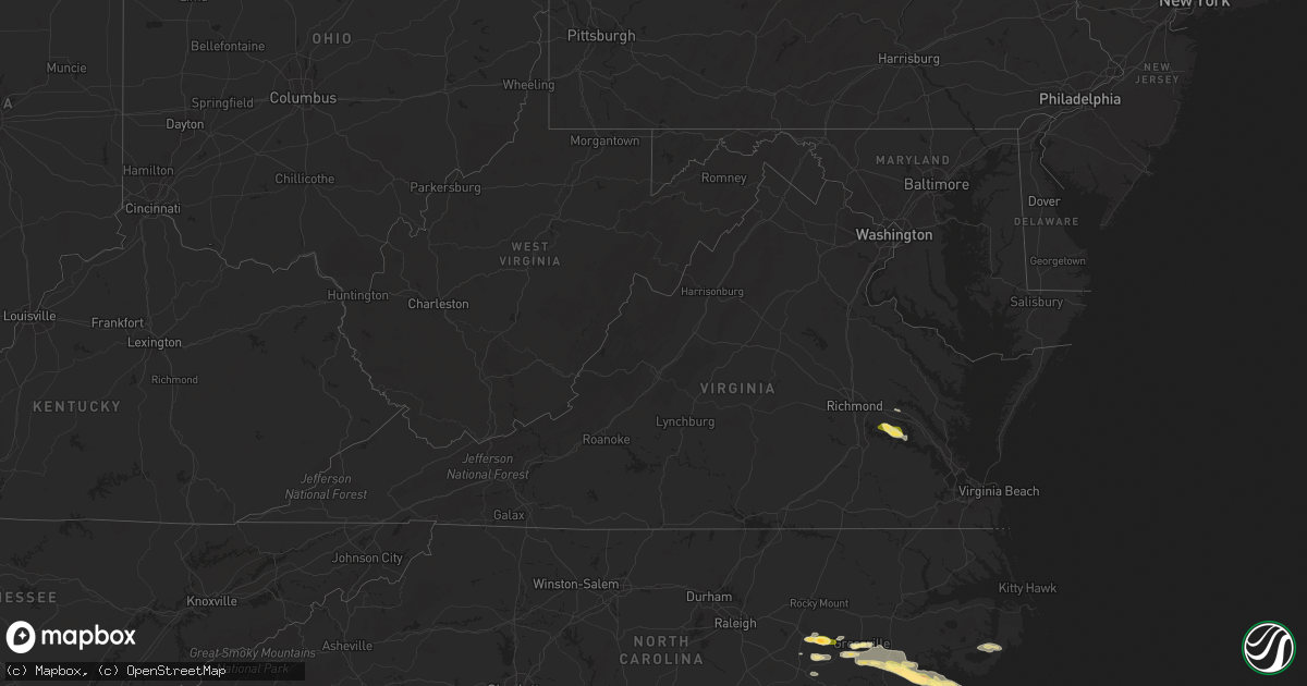 Hail map in Virginia on May 10, 2024