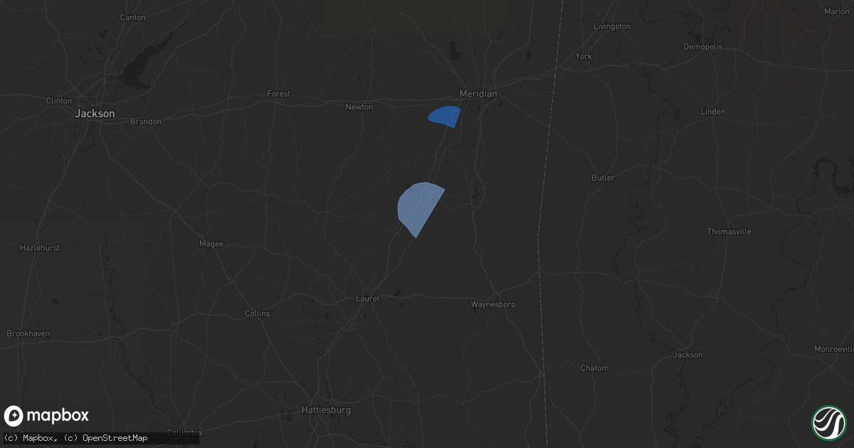 Hail map in Vossburg, MS on May 10, 2024