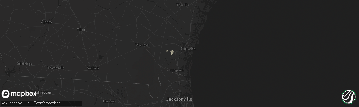 Hail map in Waverly, GA on May 10, 2024